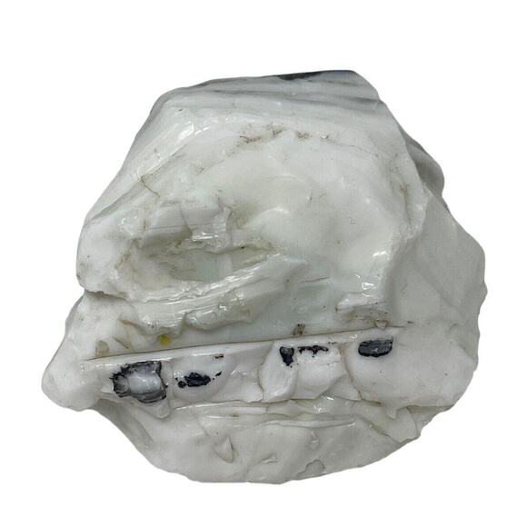 Milk Glass Black Custard Swirl Art Glass Cullet Glowing Uranium Slag‎ #5GX98 - Picture 4 of 7